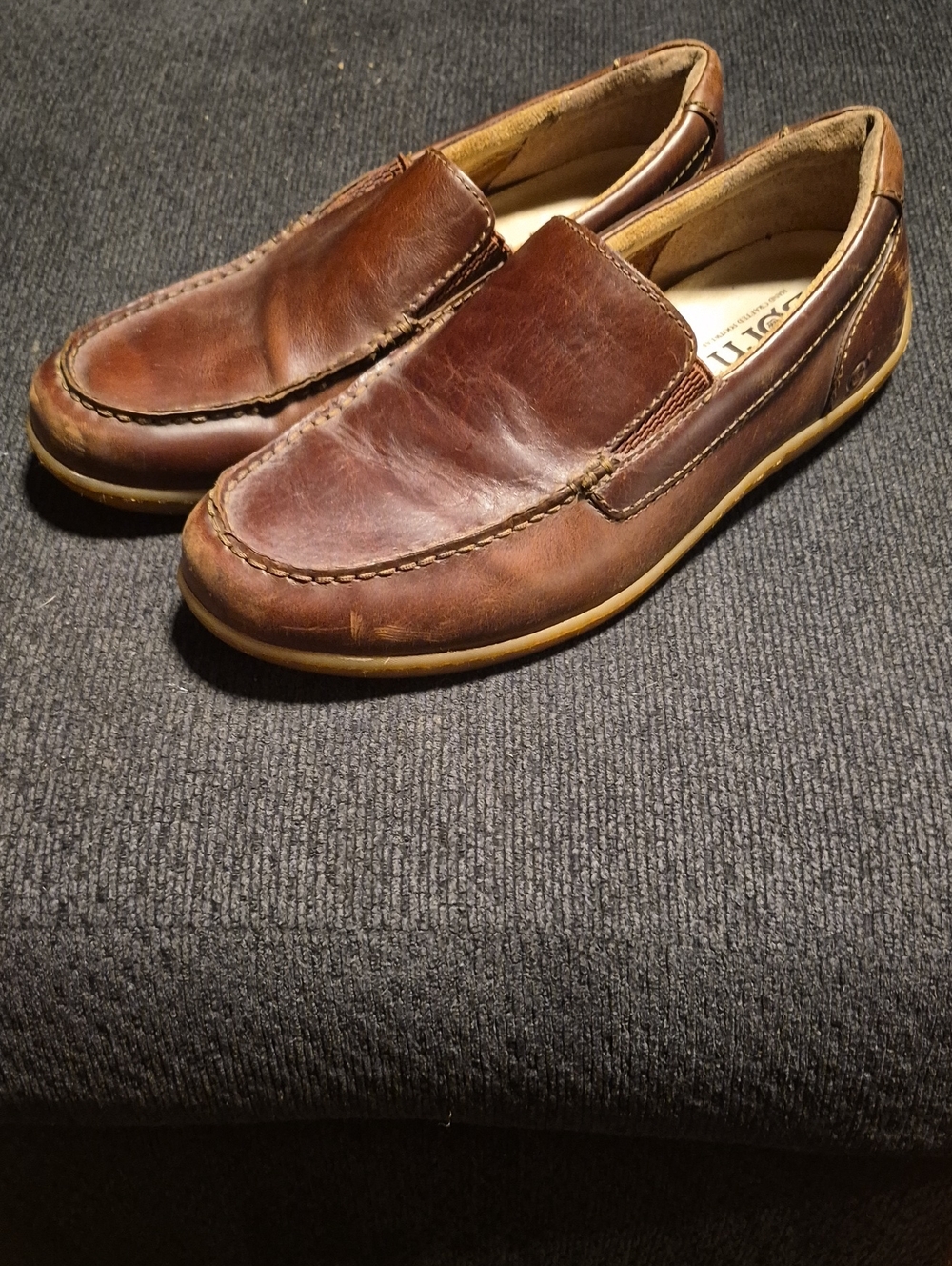 Born Brown Leather Slip-On Loafers
